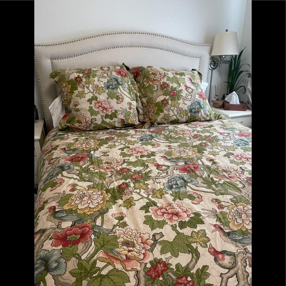 Pottery Barn Full/Queen Floral Duvet with 2 Shams - Picture 2 of 7
